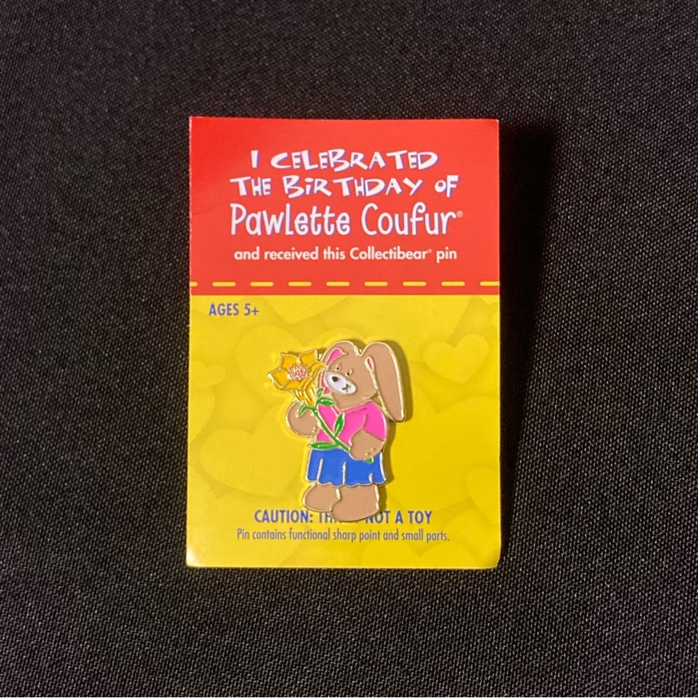 ⭐️ Build-A-Bear 2007 Pawlette Coufur Birthday Celebration Collectibear Pin